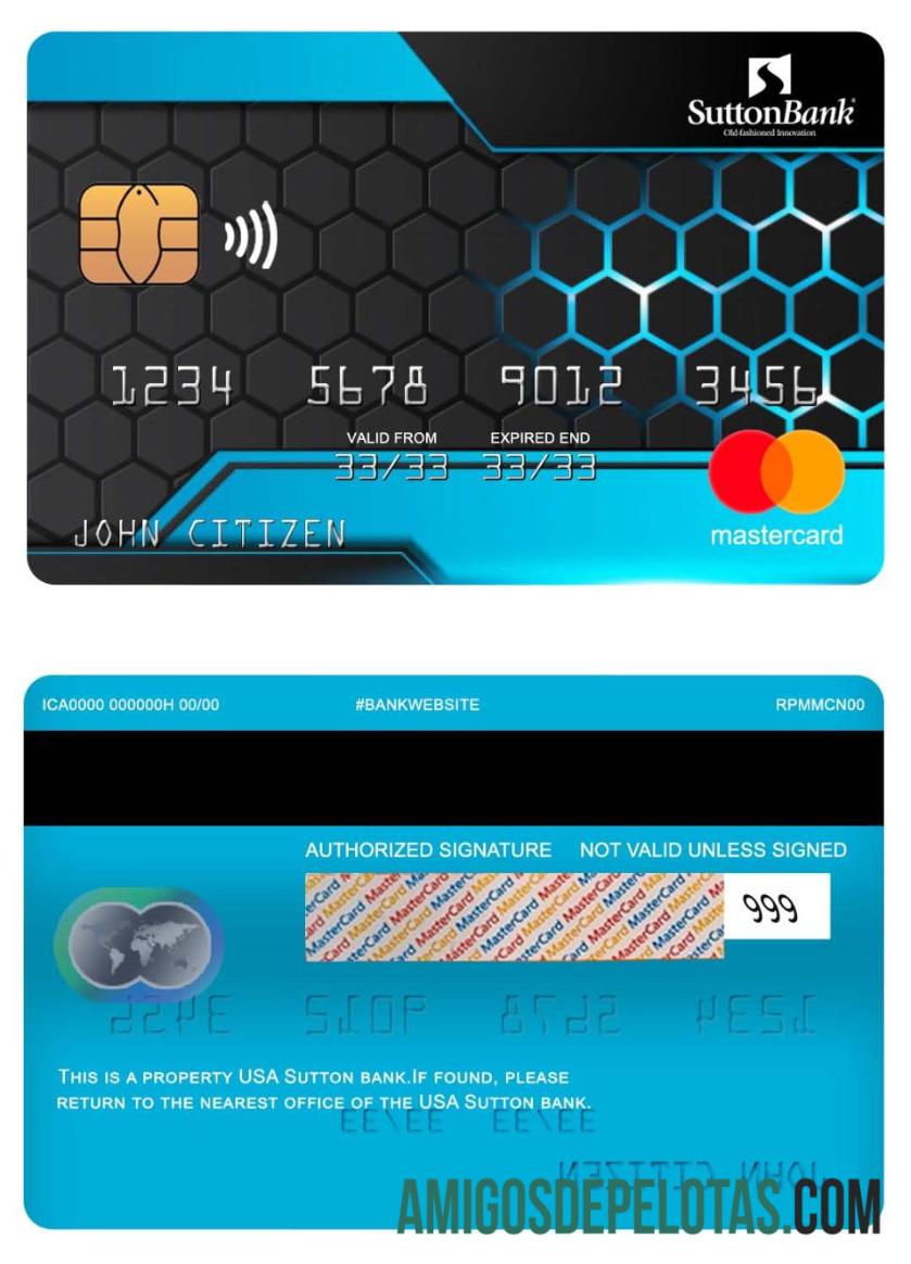 Mastercard Sutton Bank dos EUA modelo